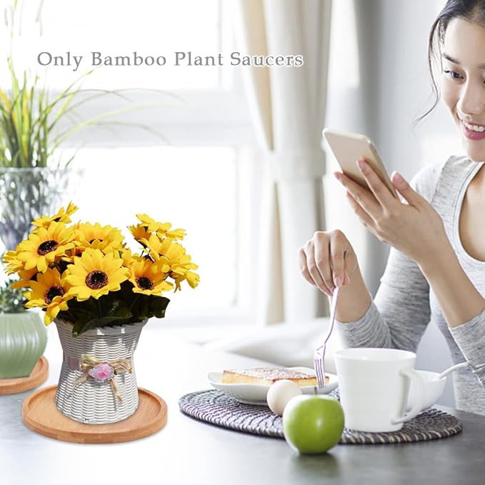 Round Bamboo Coasters For Planters Round Bamboo Coasters For Planters